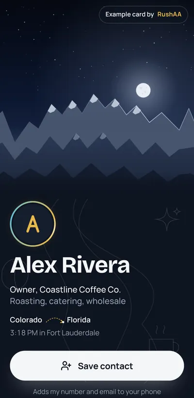 Phone preview: Night sky